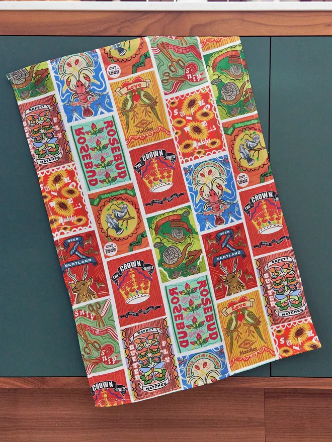 matchbox design print teatowel
