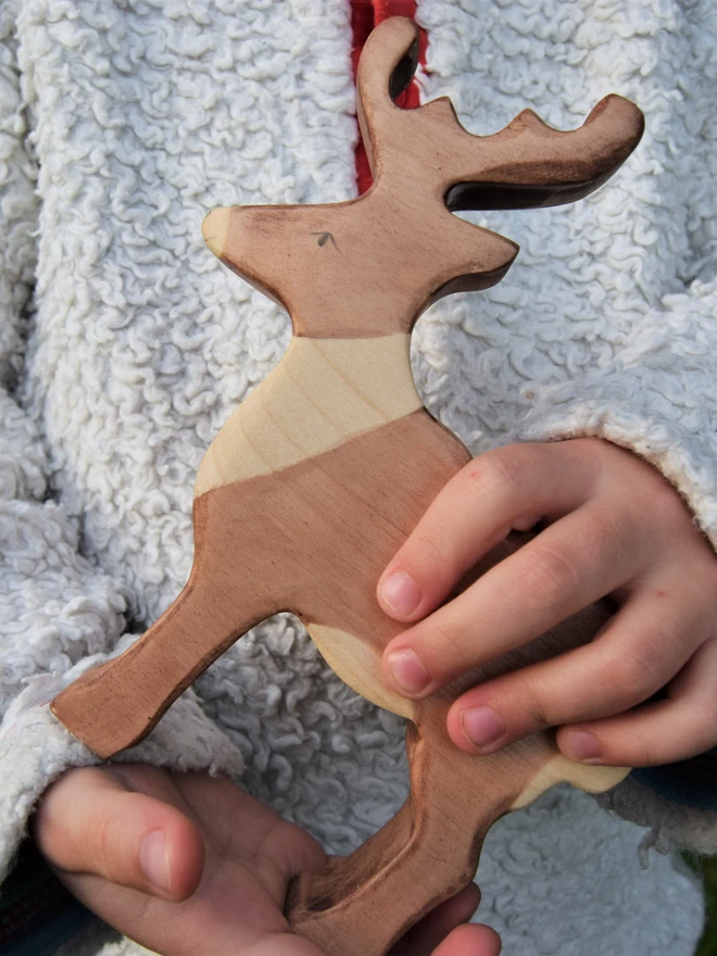  Wooden Reindeer Toy 