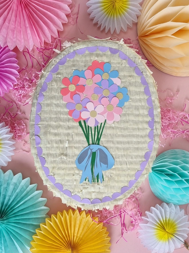 Floral pastel pinata