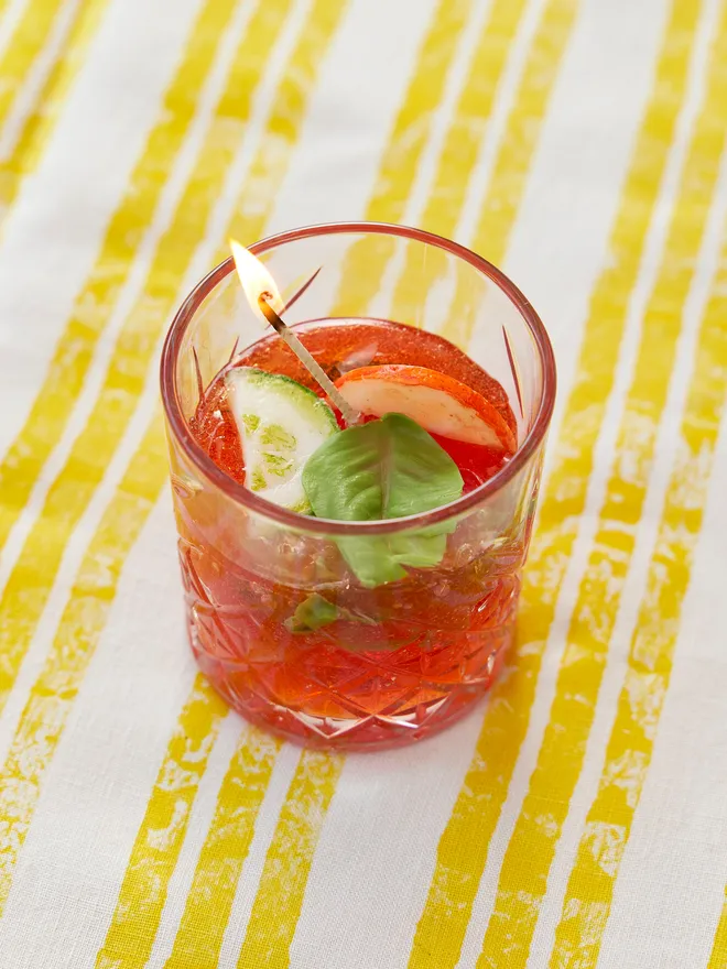 Pimm's cocktail candle