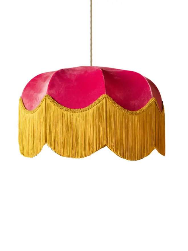 The Raspberry Fringed Lampshade
