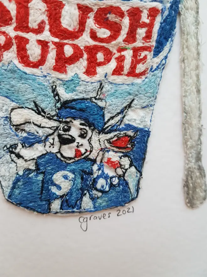 Slush Puppy Embroidery Wall Art