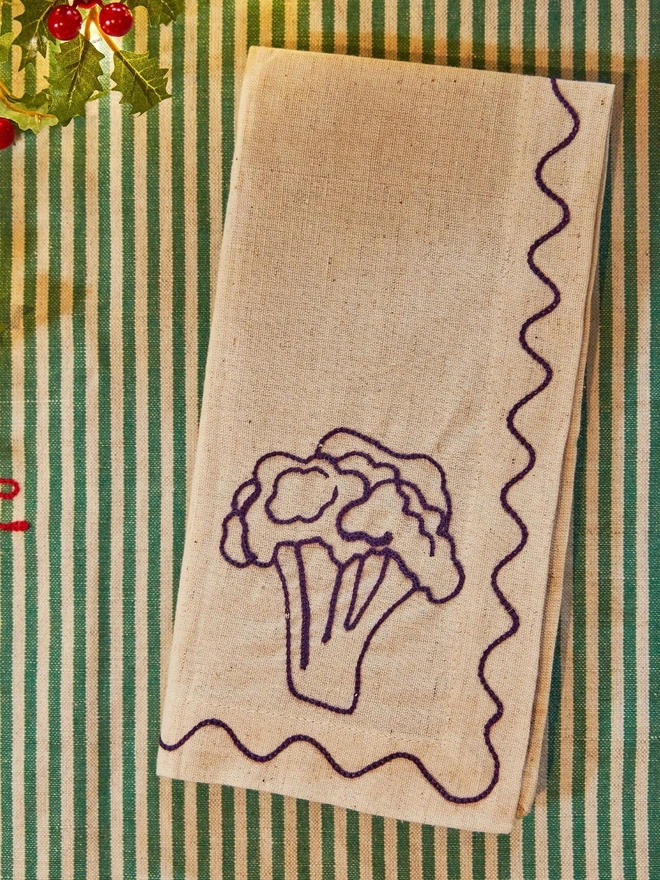 Broccoli Vegetable Christmas napkins