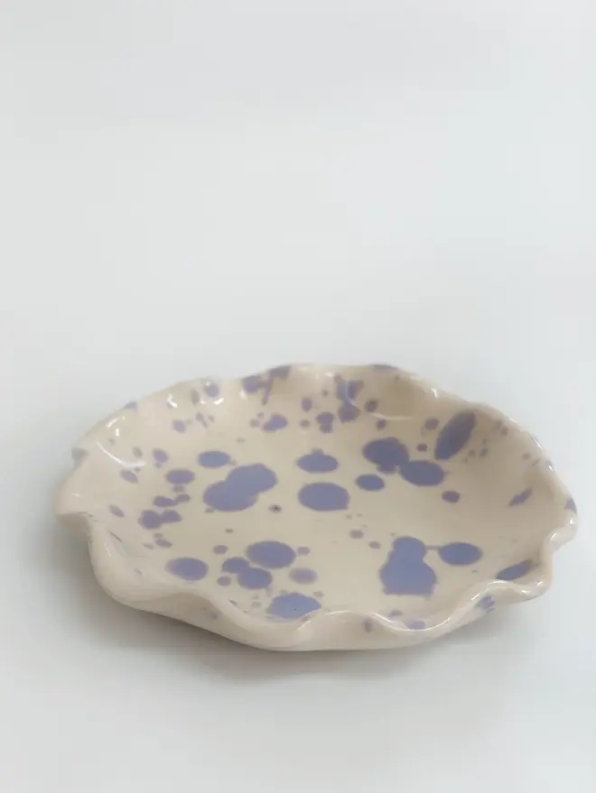 speckled ceramic trinket dish purple lavender