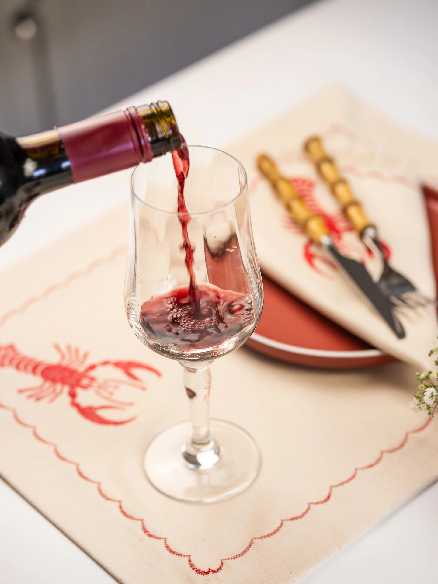 Lobster Block Printed Placemats (Set of 2)