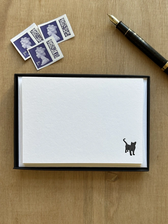 Cat notecard set in box