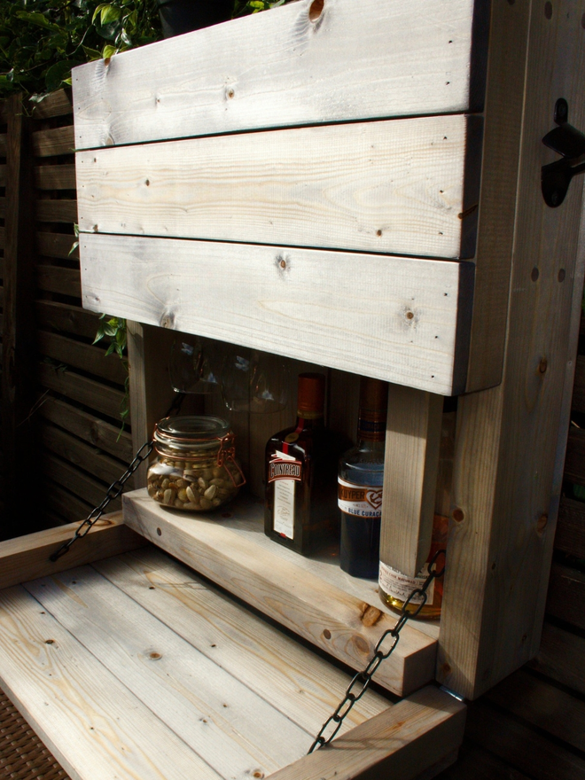 Drop Down Wooden Wall Garden Bar