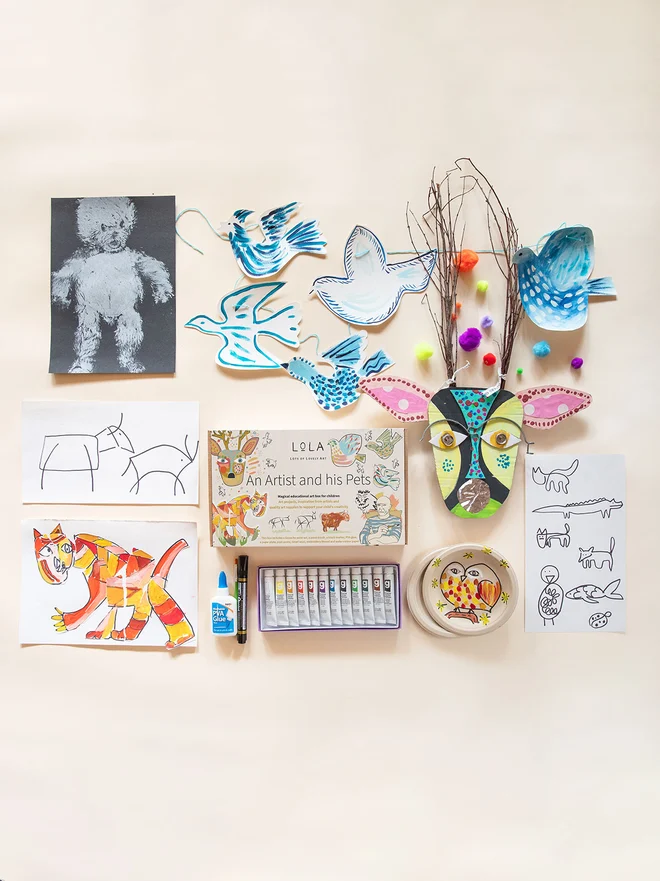 An Artist and his Pets art box for children
