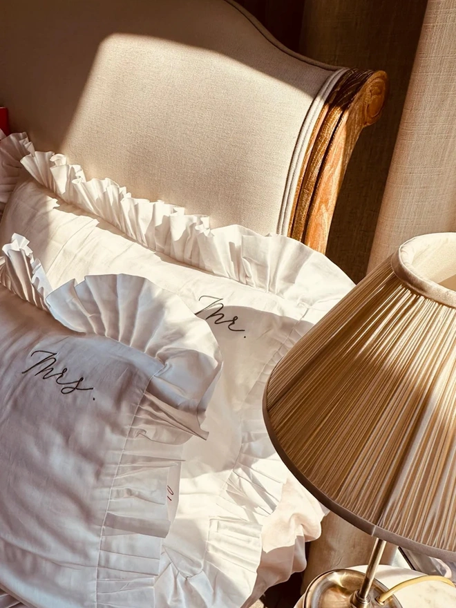 'Mr. & Mrs.' Luxury Cotton Pillow Cases 