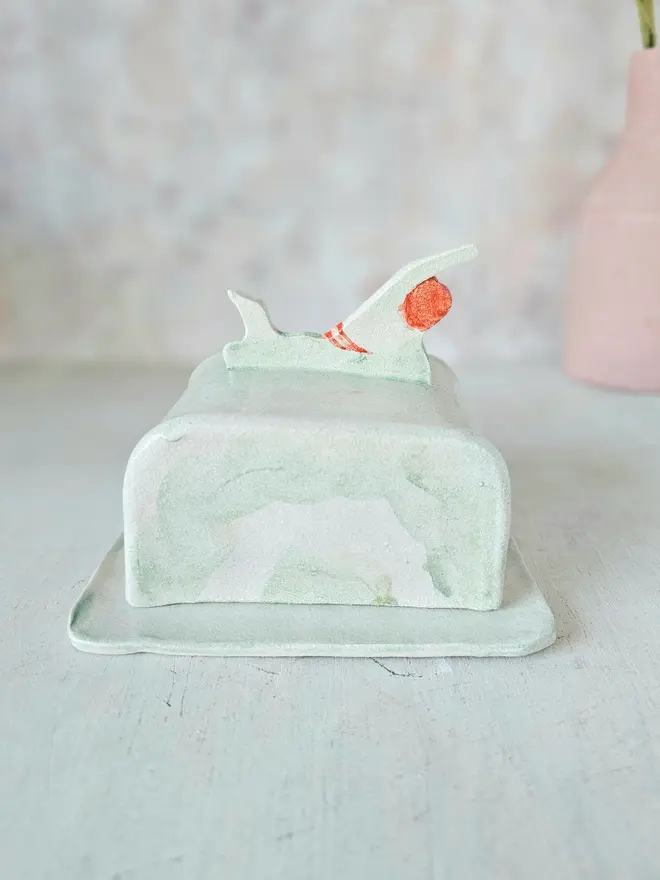 Sylvia swimmer handmade ceramic butter dish