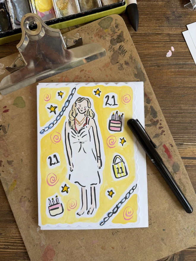 Personalised birthday card portrait card