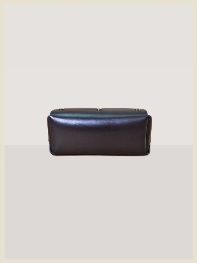 Black leather storage utility pouch 