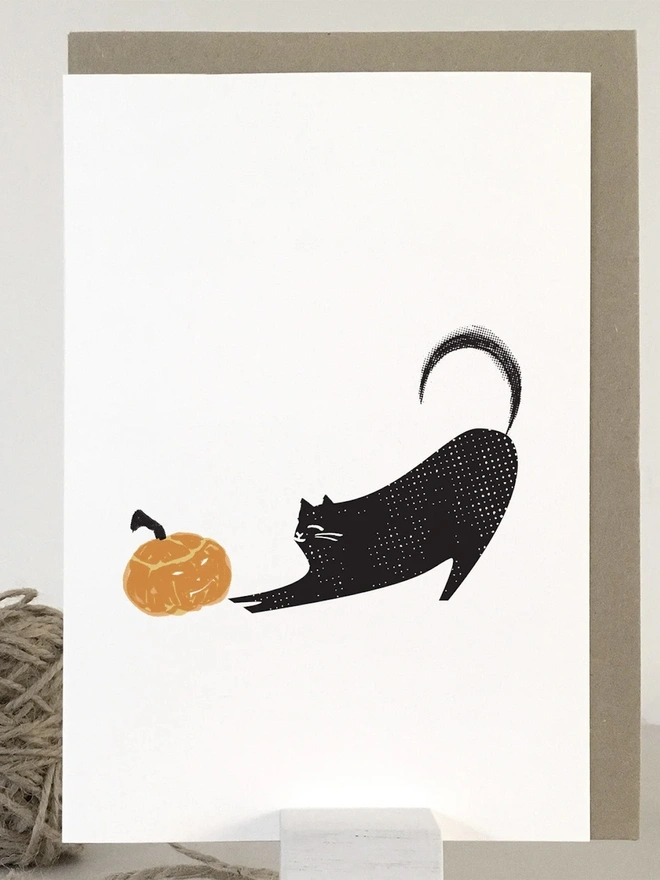 Black Cat Halloween Card