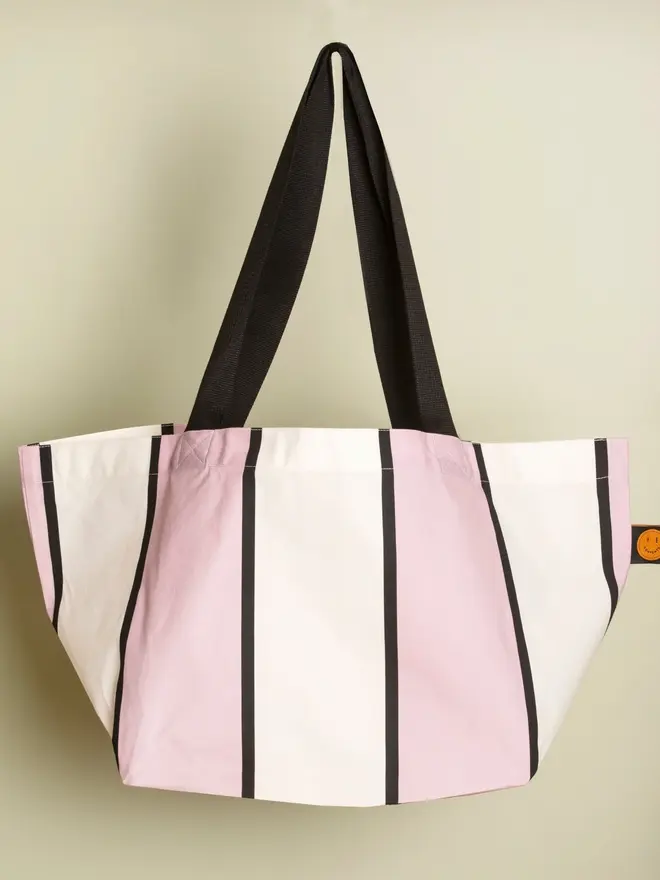Mauve Striped Contents Mini Tote Bag