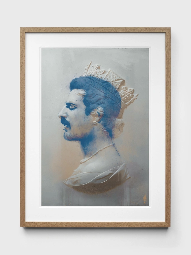 Freddie Mercury Turquoise - Natural Frame