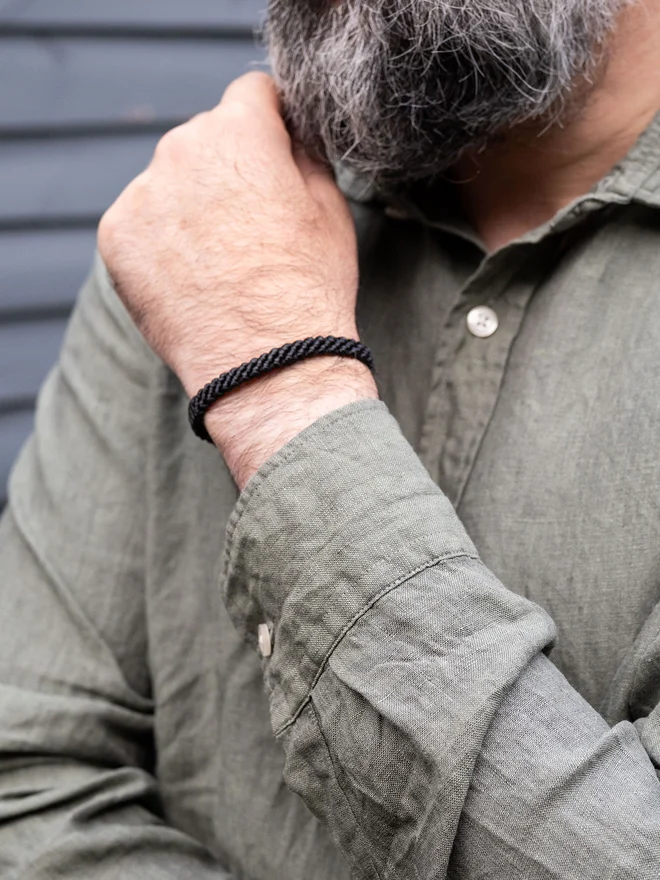 black cord bracelet for men