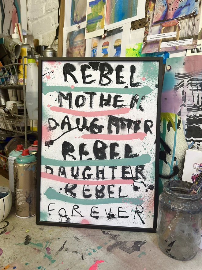 Rebel Mother Print in Studio