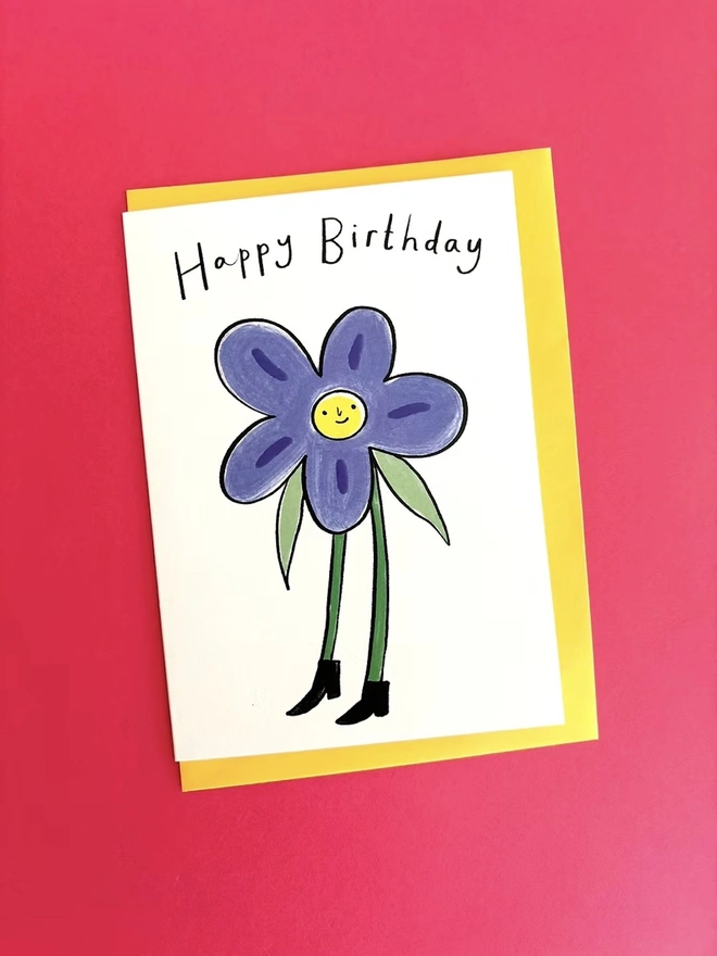 'Happy Birthday' Flower Person Card