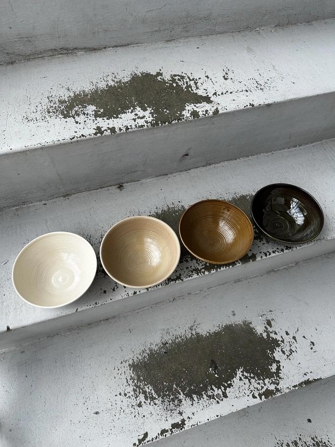 A line of bowls