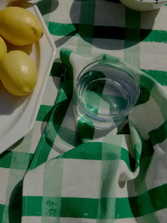 Green Gingham Table Runner