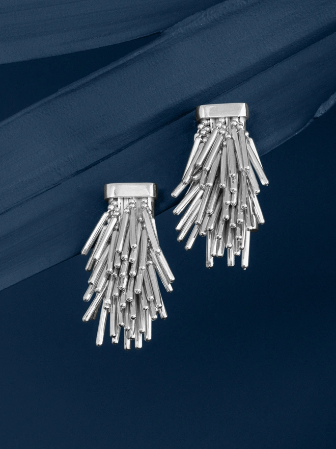 Loel Silver Tassel Drop Earrings