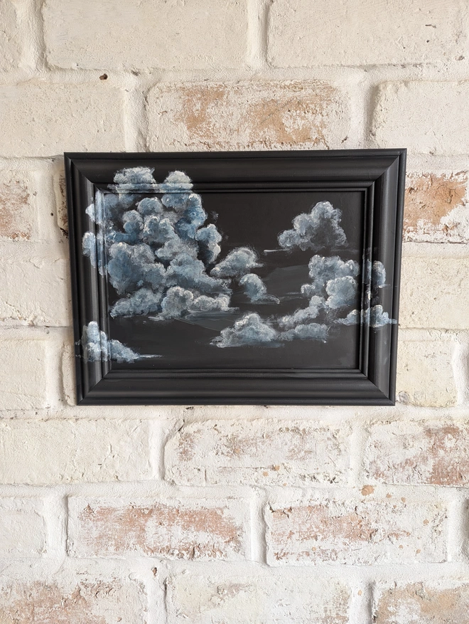 cloud painting on vintage frame