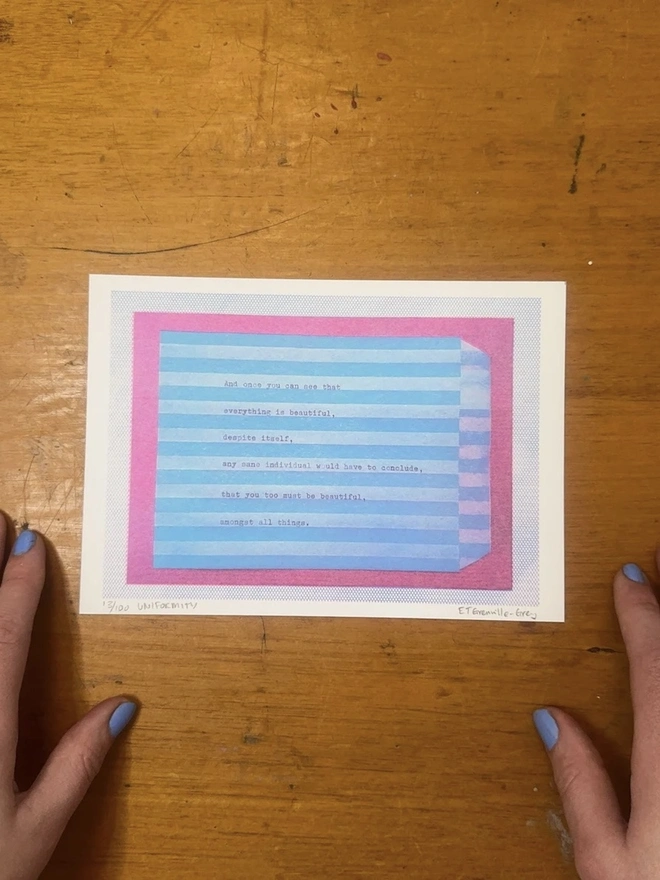 'Uniformity' A5 Risograph Print Wall Art