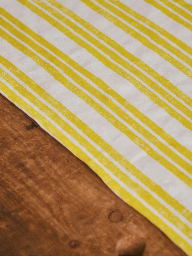 Yellow Striped Table Runner