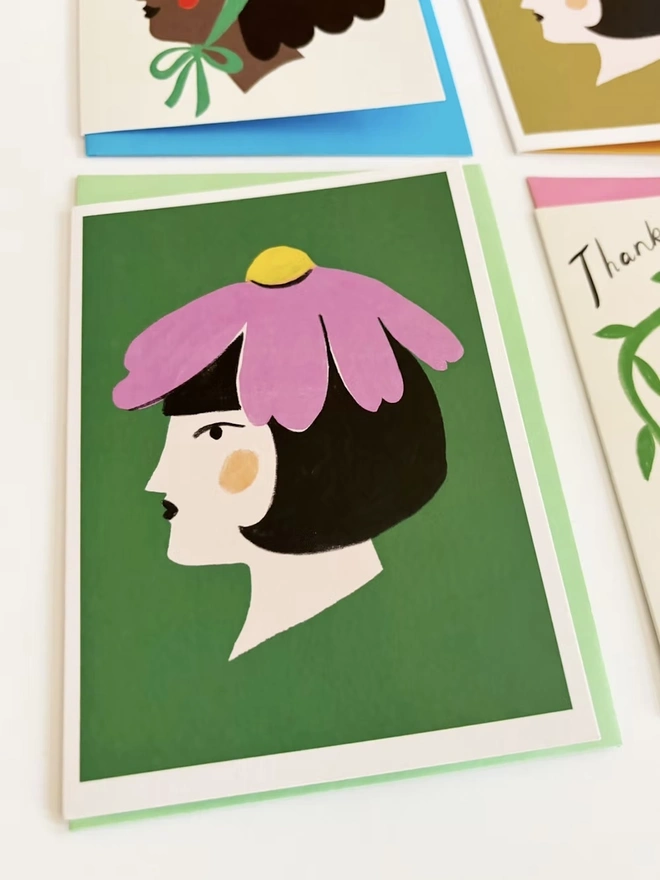 Flower Women Pink Friendship Card