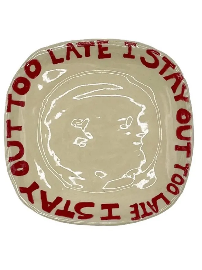 I Stay Out Too Late Trinket Tray Red