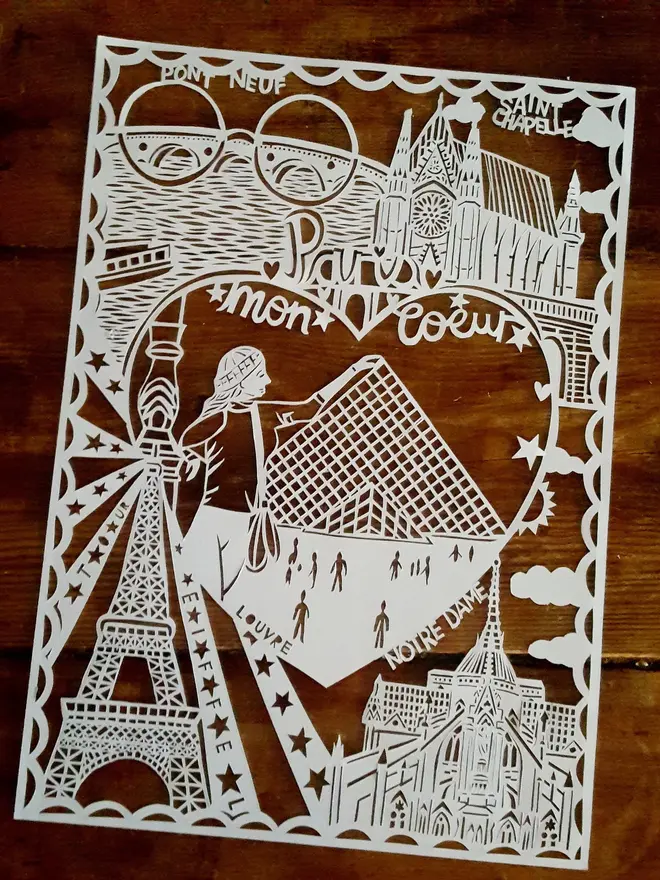 Personalised City Landmarks Paper Cut