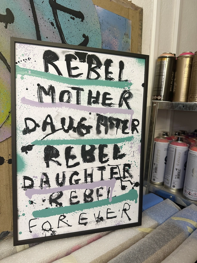 Rebel Mother Print in Studio