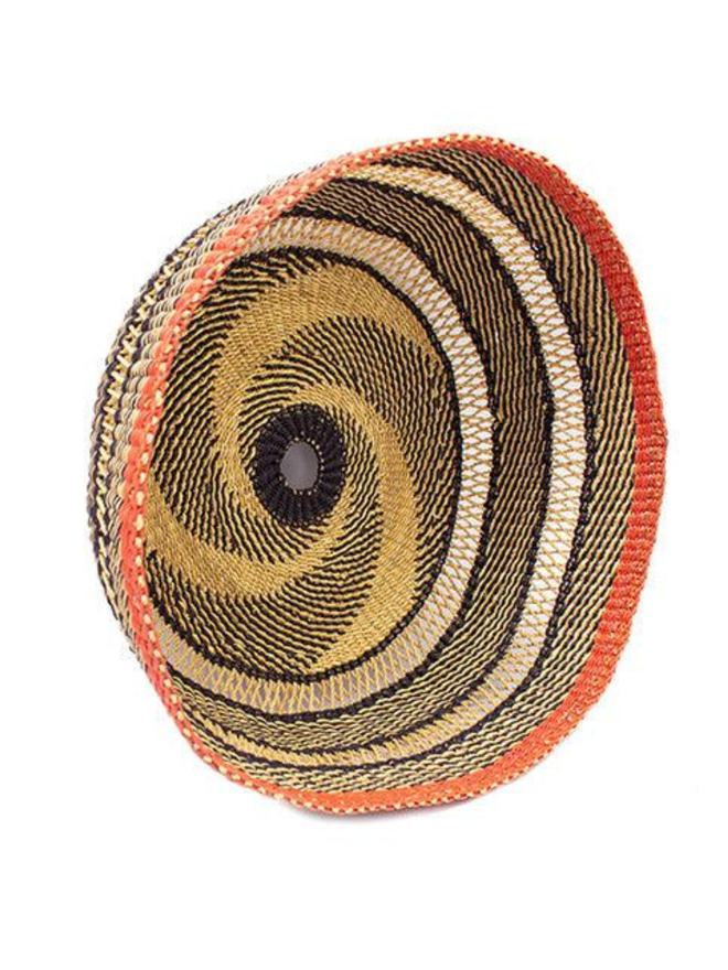 Ghanaian Handwoven Lightshade 'Burnt Orange Band'