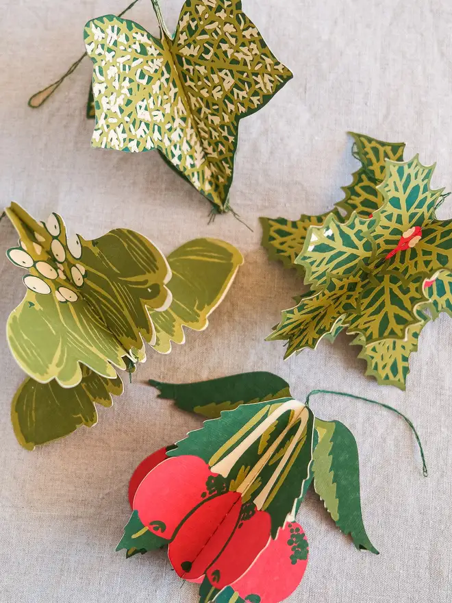 christmas foliage hanging paper ornament decorations
