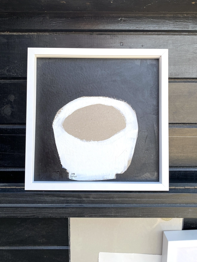 White bowl painting by Samantha Barnes Artist