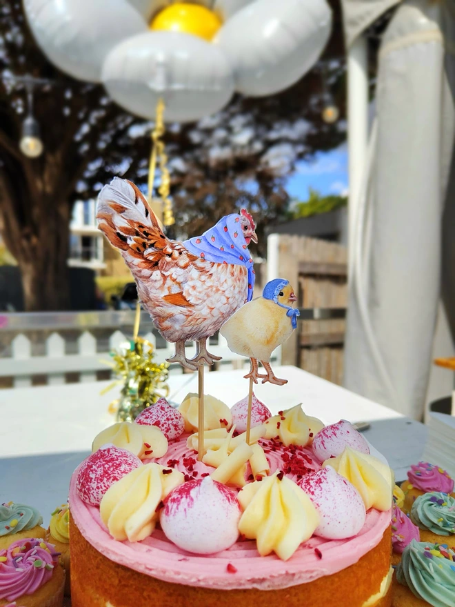 Chicken & Baby Chick Cake Topper