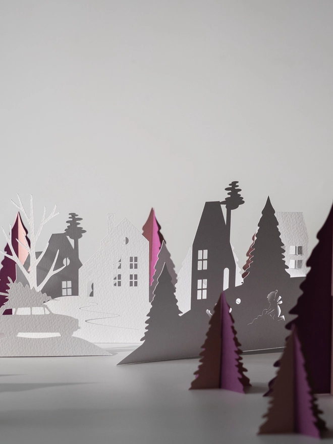 paper christmas scene