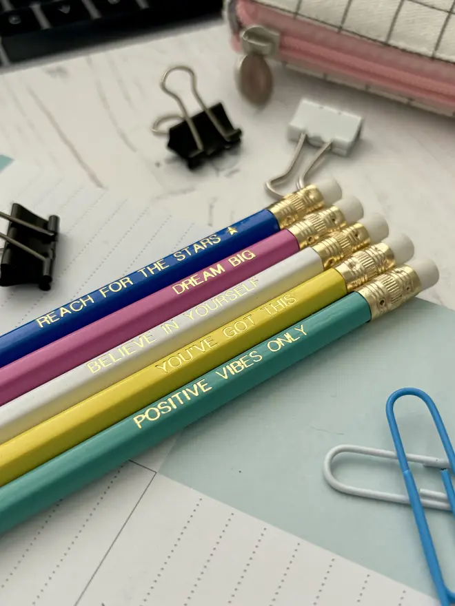Positive Pencils Motivational Mental Health Gift (Set of 5)