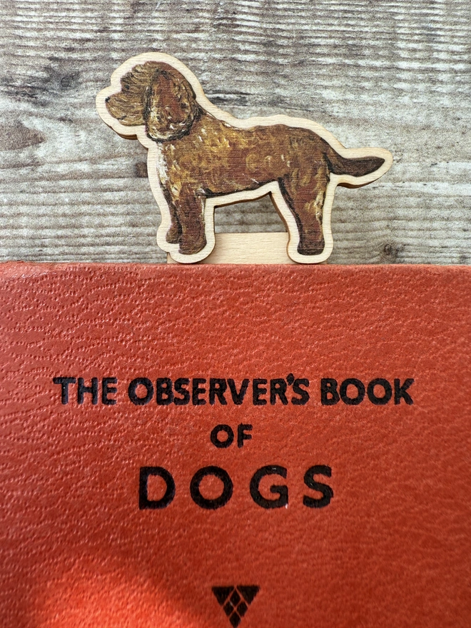Cockapoo wooden dog breed bookmark 