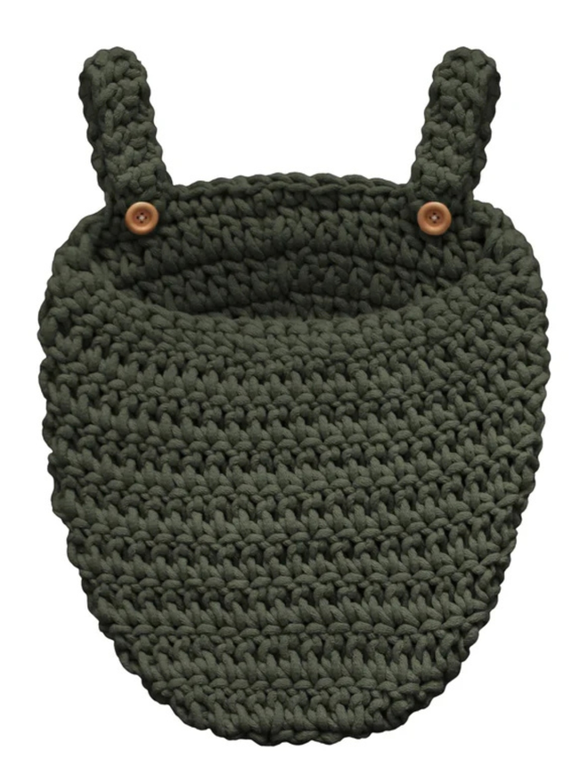 Zuri House. Large olive green nursery organiser.