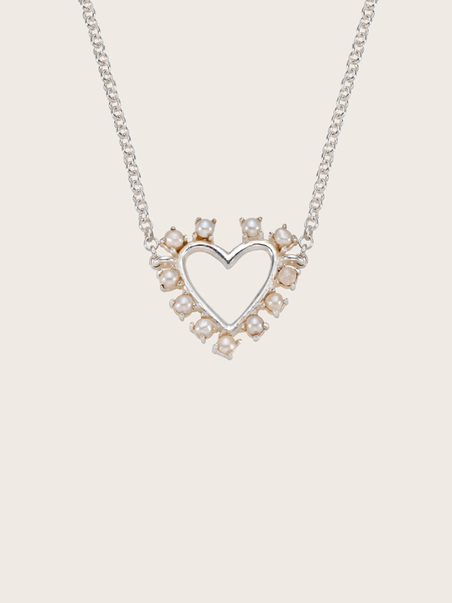 silver grace heart necklace