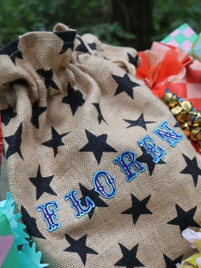 Personalised Christmas Star Santa Sack