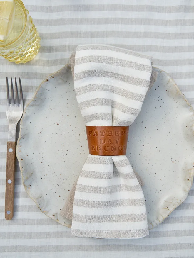 Father's day brunch napkin ring holder