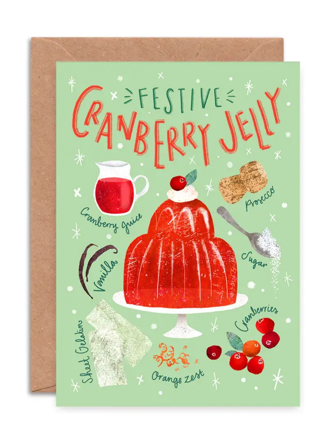 christmas recipe illustrated card pack