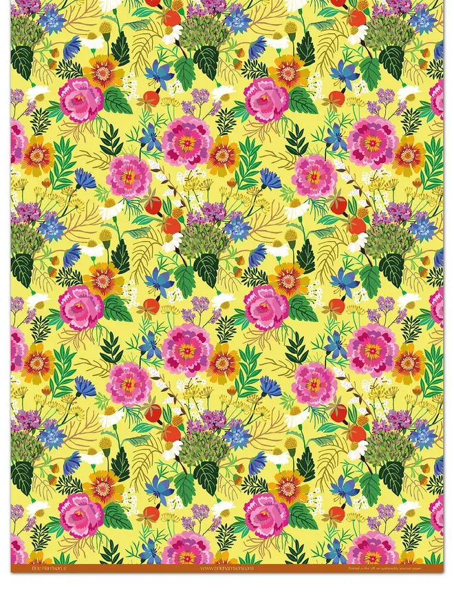 fleurs floral gift wrap 