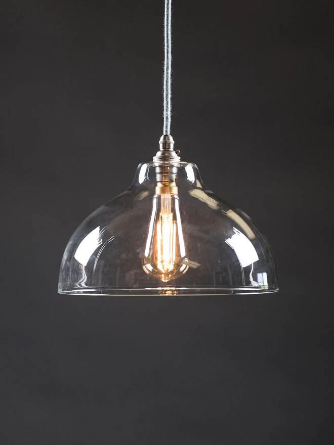 Standard Nancy Handblown Clear Glass Pendant Light 