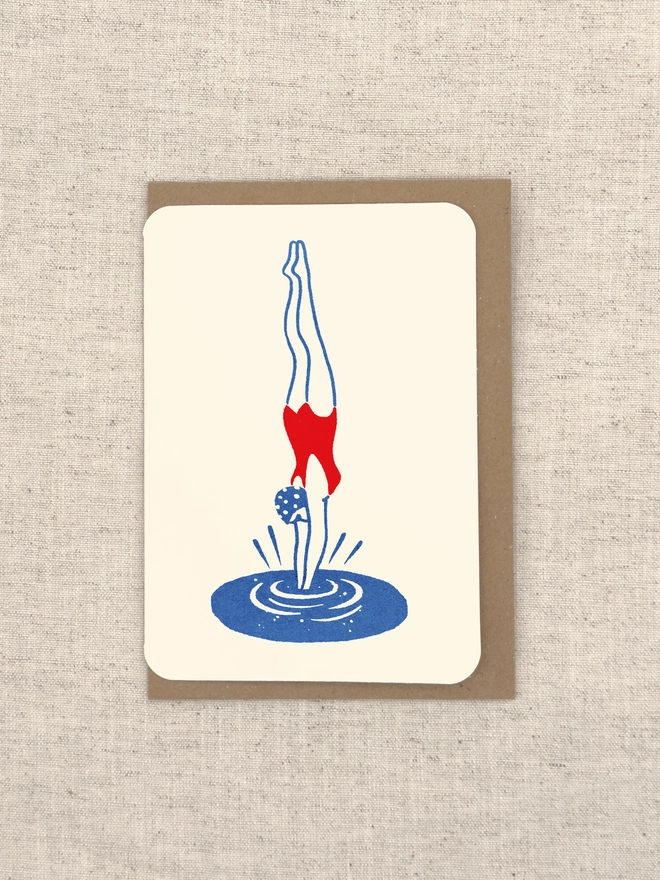 Diver Greetings Card Front