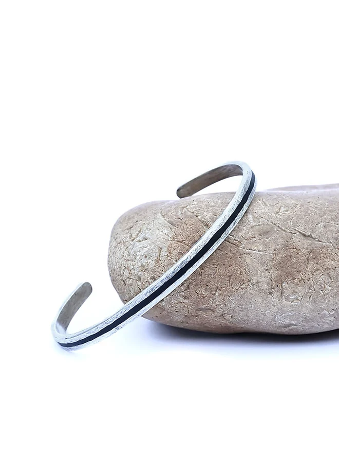 silver minimal cuff for men