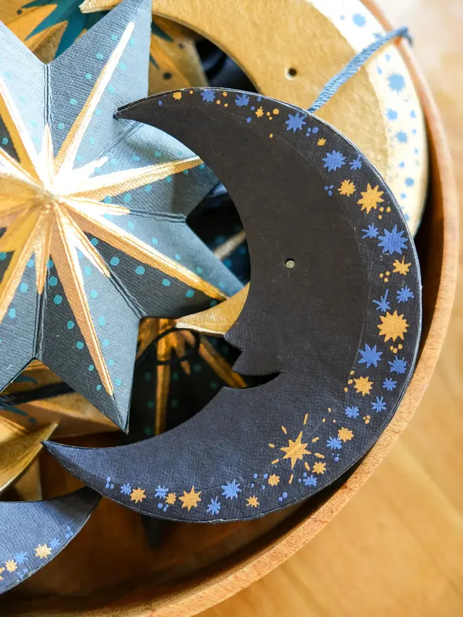 Midnight Man On The Moon Decoration (Set Of 6)