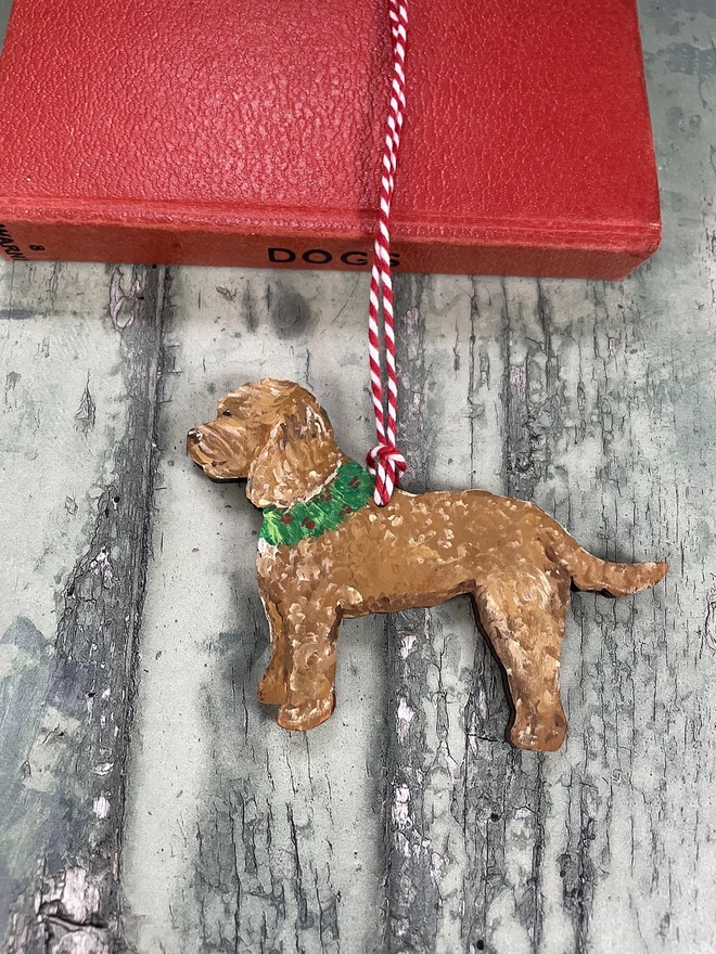 Red Cockapoo Christ decoration